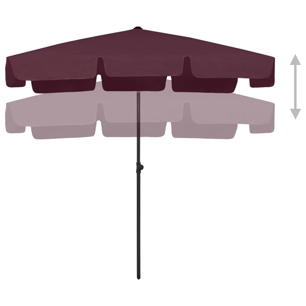 Ombrellone da spiaggia 200 x 125 cm rosso bordeaux 02_0008404