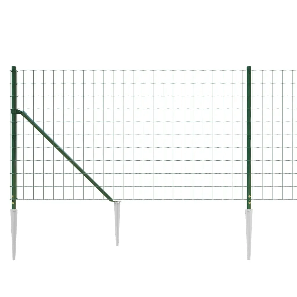 Recinzione Metallica con Picchetti Ancoraggio Verde 1x25 m