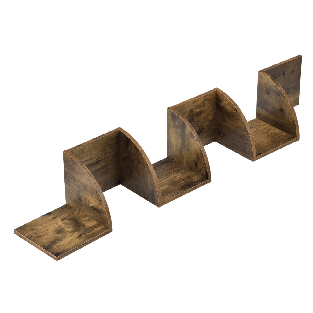 Mensola angolare Zigzag mobile contenitore da parete 123 cm MDF marrone 03_0005172