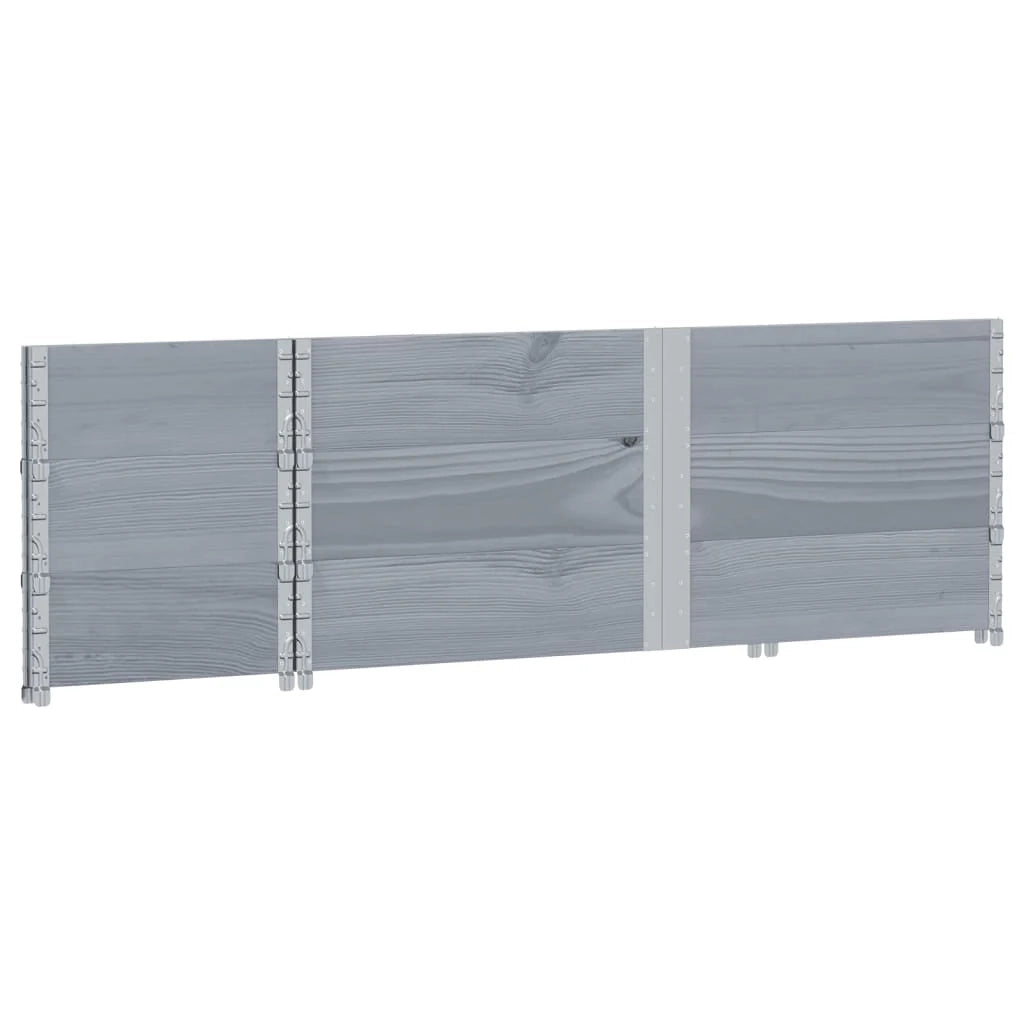 Vassoio per fioriera aiuola rialzata piante fiori terrazza giardino 150 x 50 cm legno massello di pino grigio 02_0037435