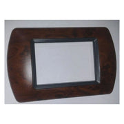 Trade Shop - Placchette Placche In Abs Compatibili Per Master Modo Colorra Placca Copriprese - Radica Di Noce -4 Fori     -