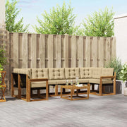 Set di divani da esterno con cuscino 8 pcs Naturale e Beige