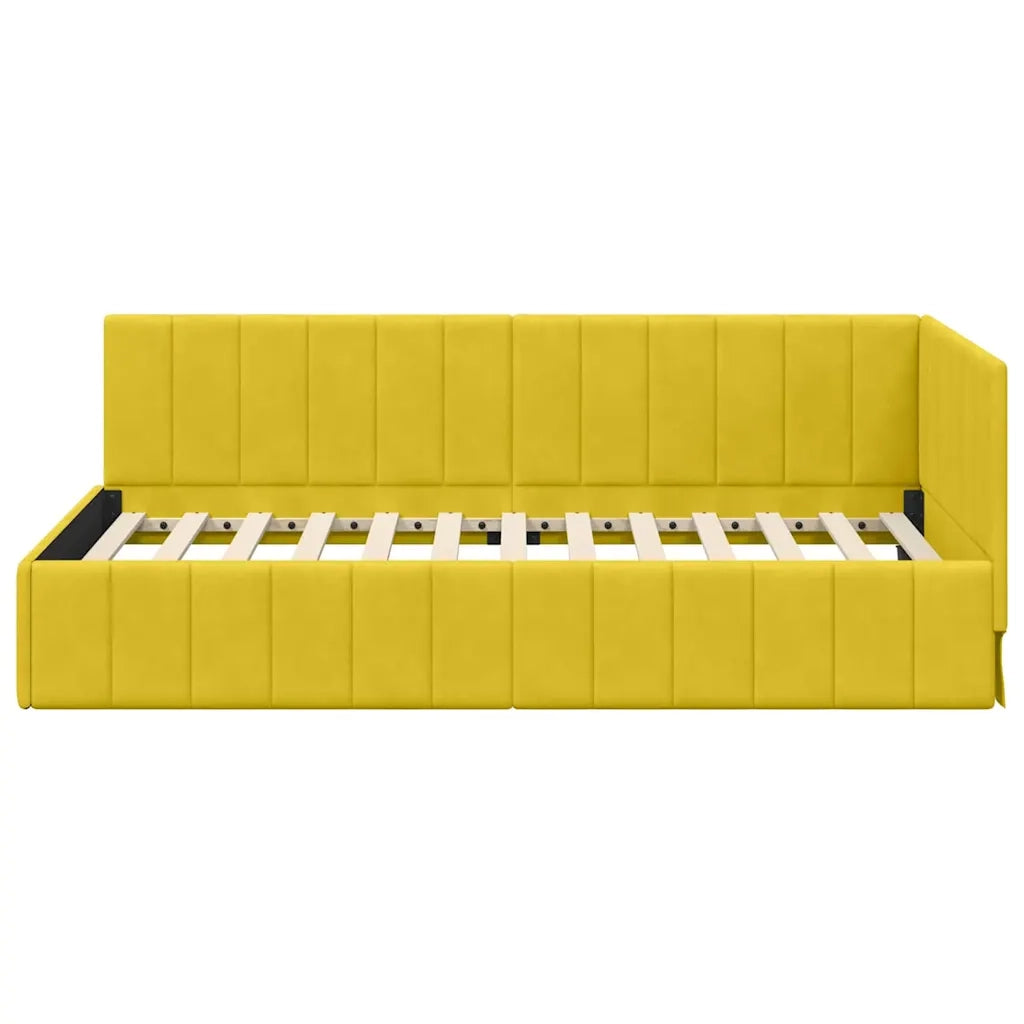 vidaXL Cornice del letto ad angolo Giallo 100 x 200 cm Velluto