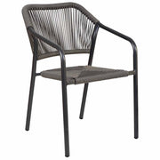Sedia in rattan sintetico grigio 56x60x80