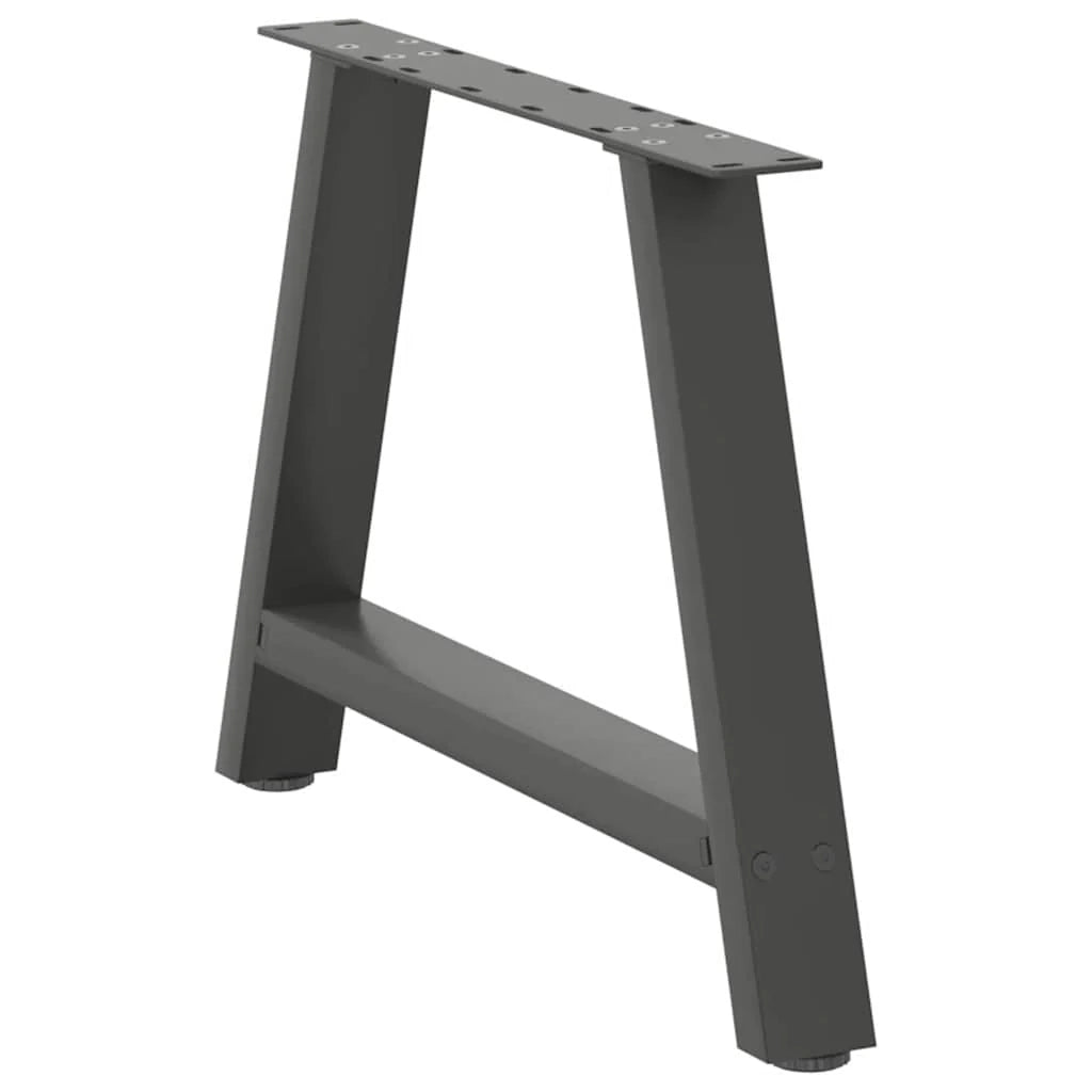 Set di 2 gambe per tavolino da caffè a forma di A 70 x 42 x 43 cm con piedini regolabili design moderno acciaio antracite 02_0057121