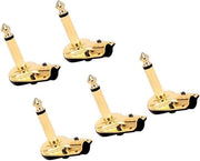 Adattatore Solder per Chitarra - Accessorio per Chitarra - 6,35mm - Connettore Mono - Microfono Speaker - Adatto per Strumenti - Nero 5 Pezzi.