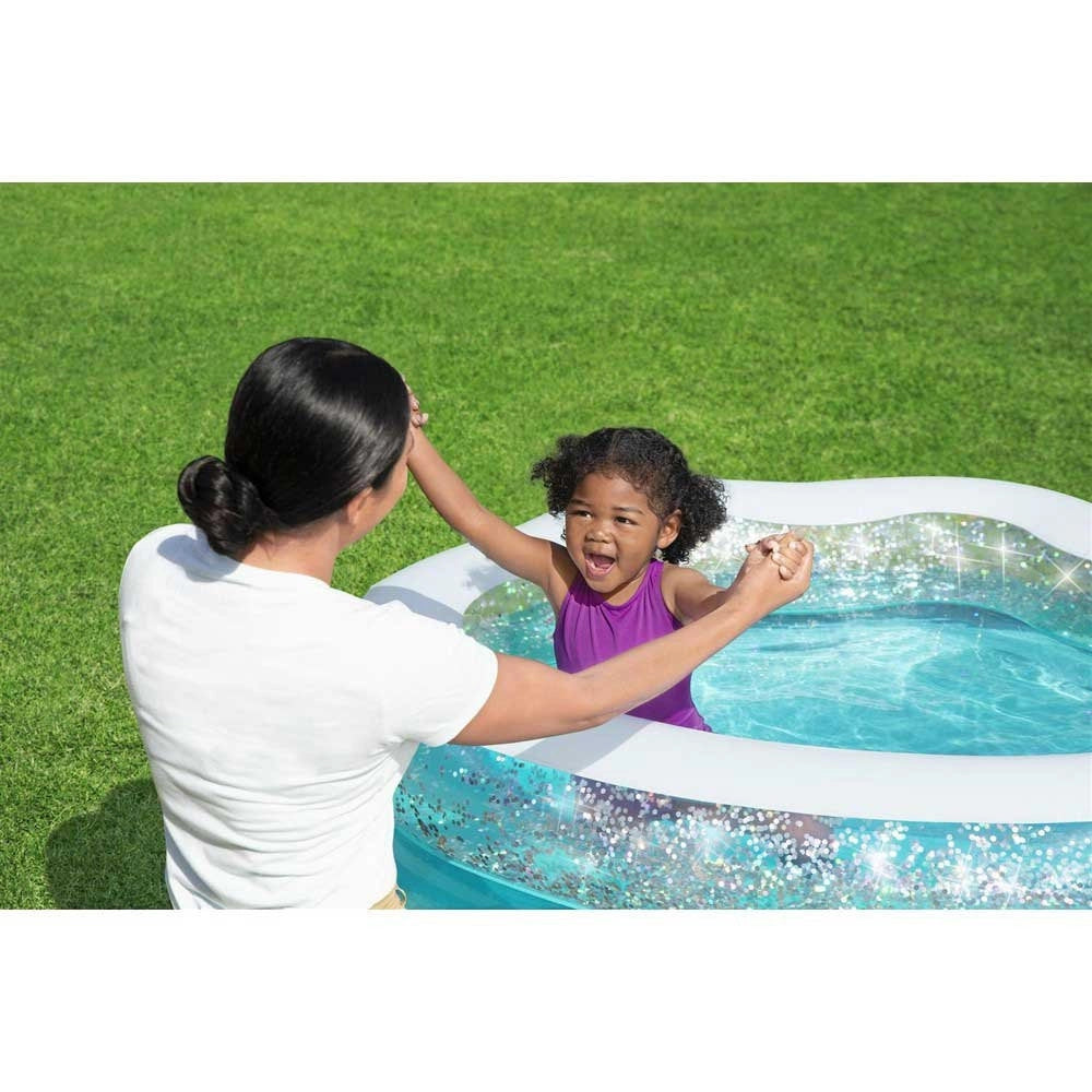 Trade Shop - Piscina Gonfiabile Tonda Conchiglia Scintillante 150x127x43cm Per Bambini 52489 -