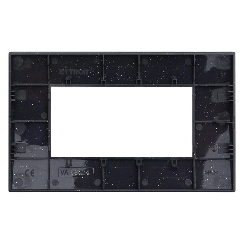 Placca Plastica Serie Venus 4P Colore Nero Brillante Compatibile Con Vimar Arke