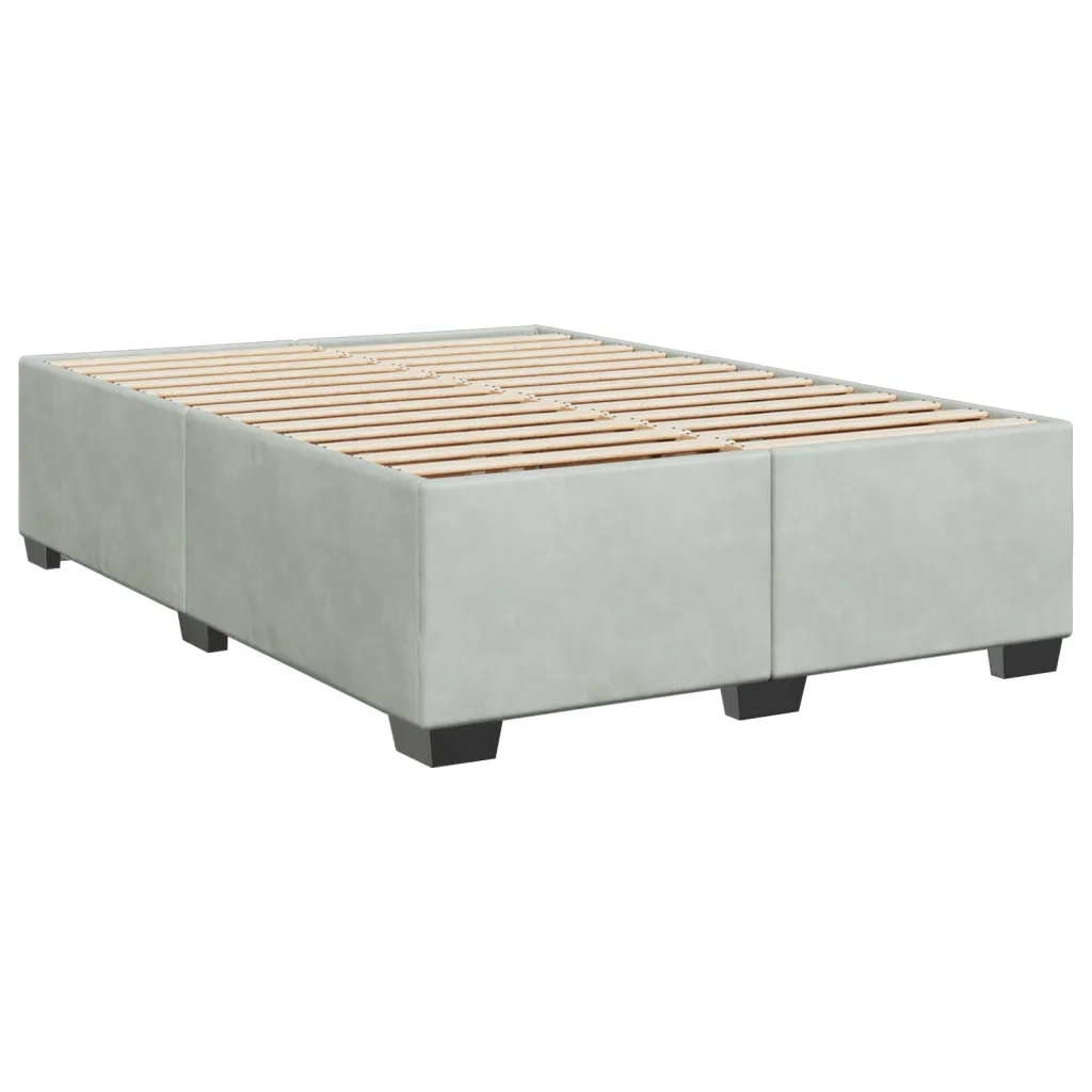vidaXL Giroletto a Molle con Materasso Grigio Chiaro 160x200cm Velluto
