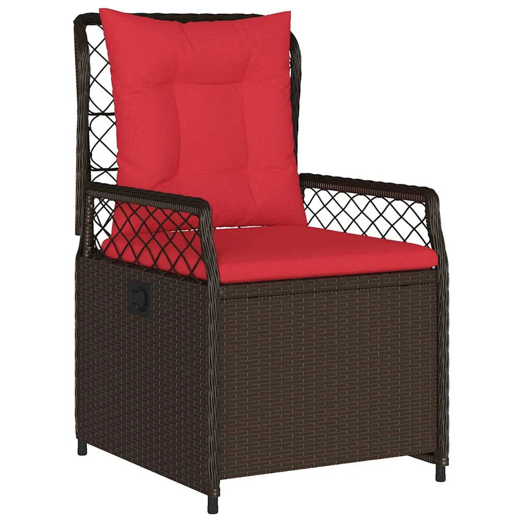 Set da Pranzo per Giardino 7 pcs Marrone polyrattan 3381048
