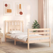 Giroletto con Testiera-Struttura Letto con testiera 90x200 cm in Legno Massello 620331