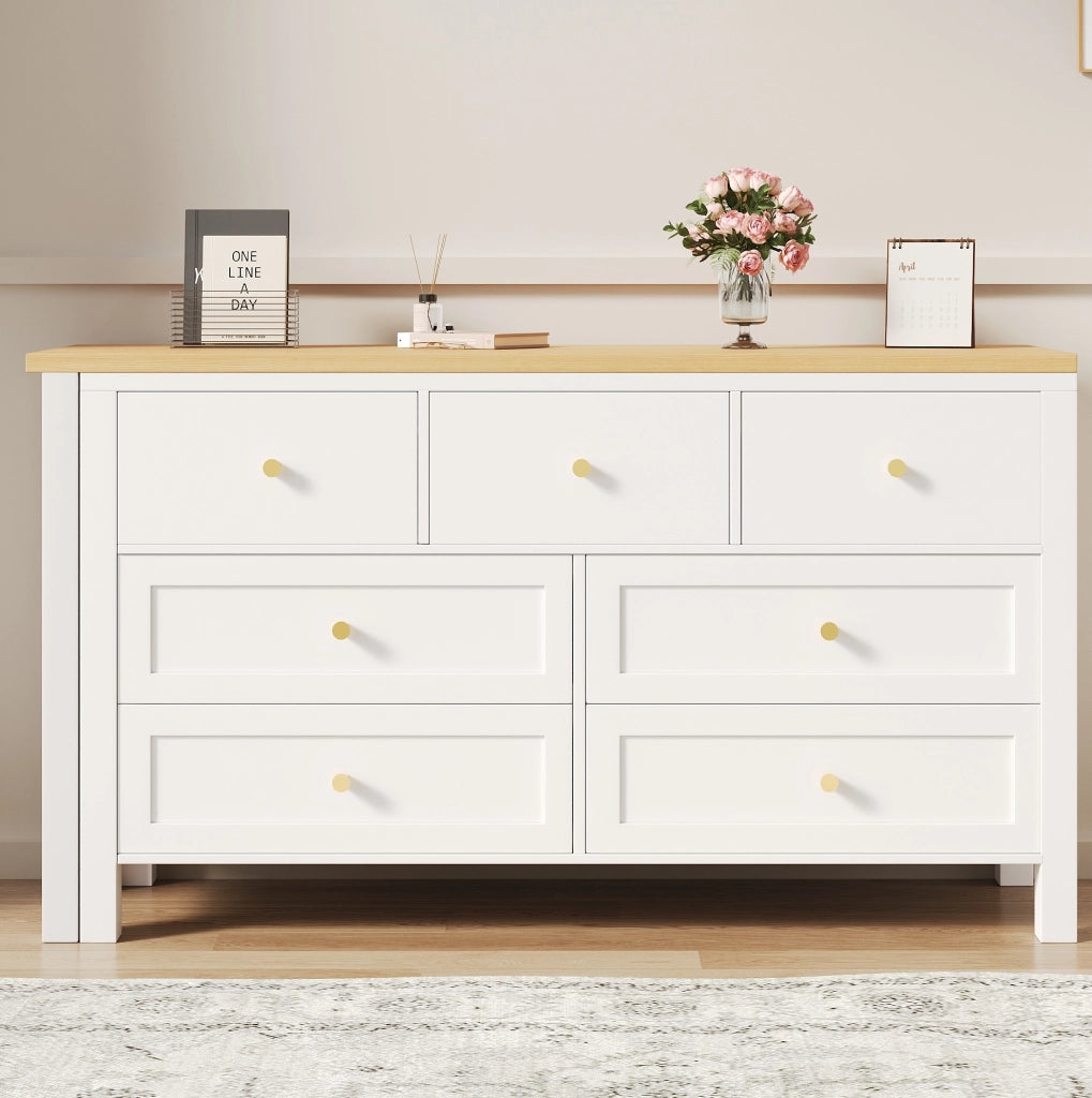 Scrivania girevole con 7 cassetti effetto rovere