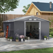 CASA ATTREZZI con fondazione 340x386x200 cm acciaio grigio