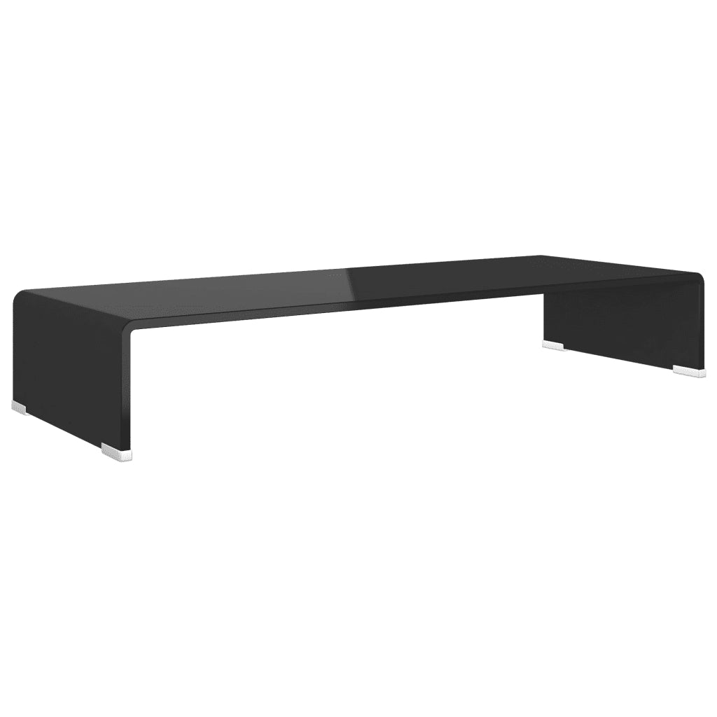 Mobile/Rialzo Porta TV in Vetro Nero 80x30x13 cm 244137