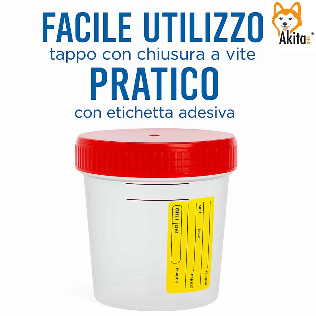 Akitaink 4 Contenitori Urina Sterili 120 ml
