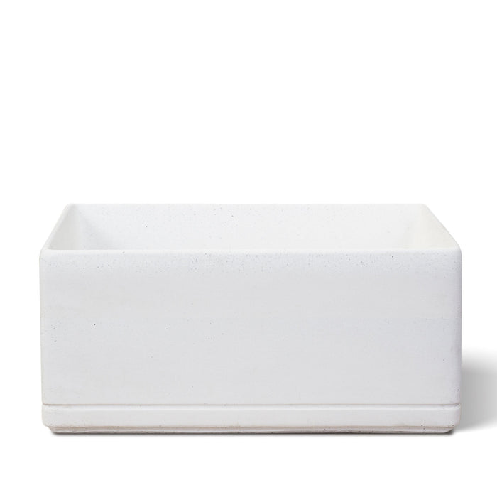 Lavello da Giardino Senza Rubinetto 45x30x20 cm in Cemento e Granulati di Marmo Rodi Bianco