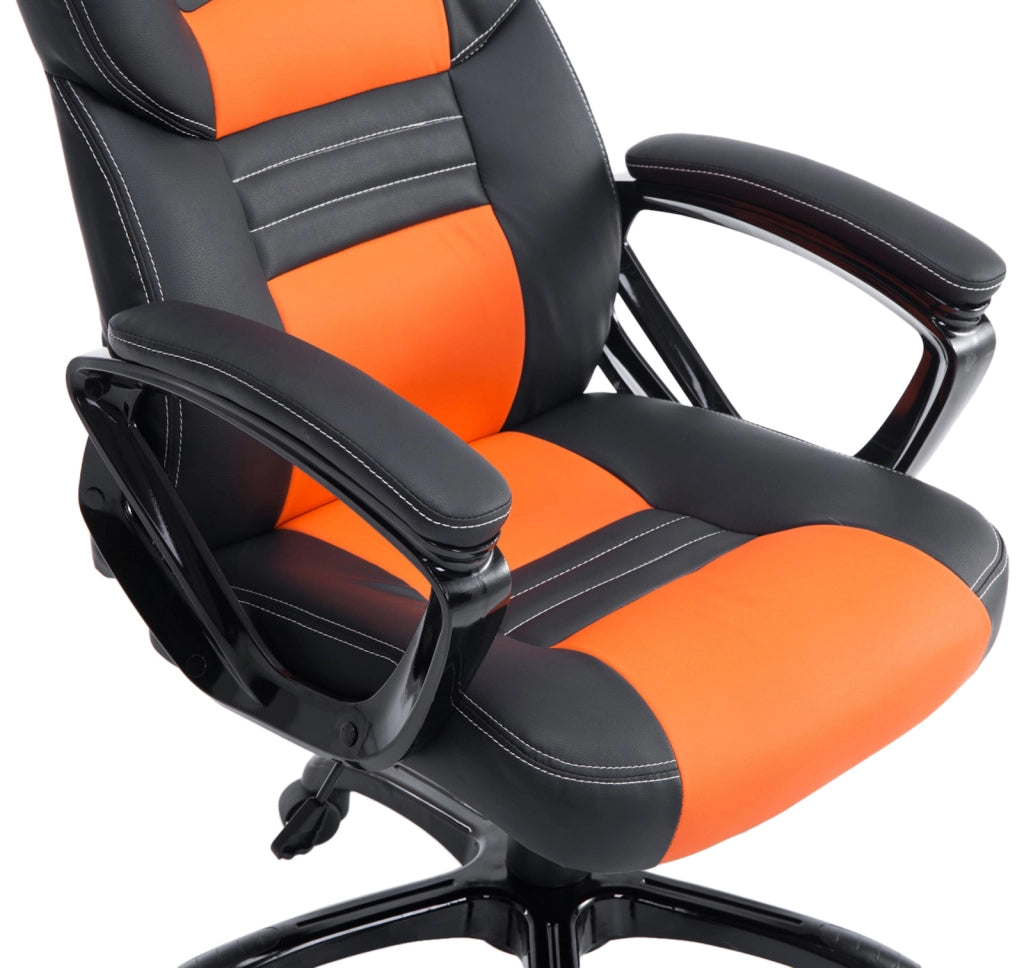 Sedia da ufficio XL Pedro Nero/arancione