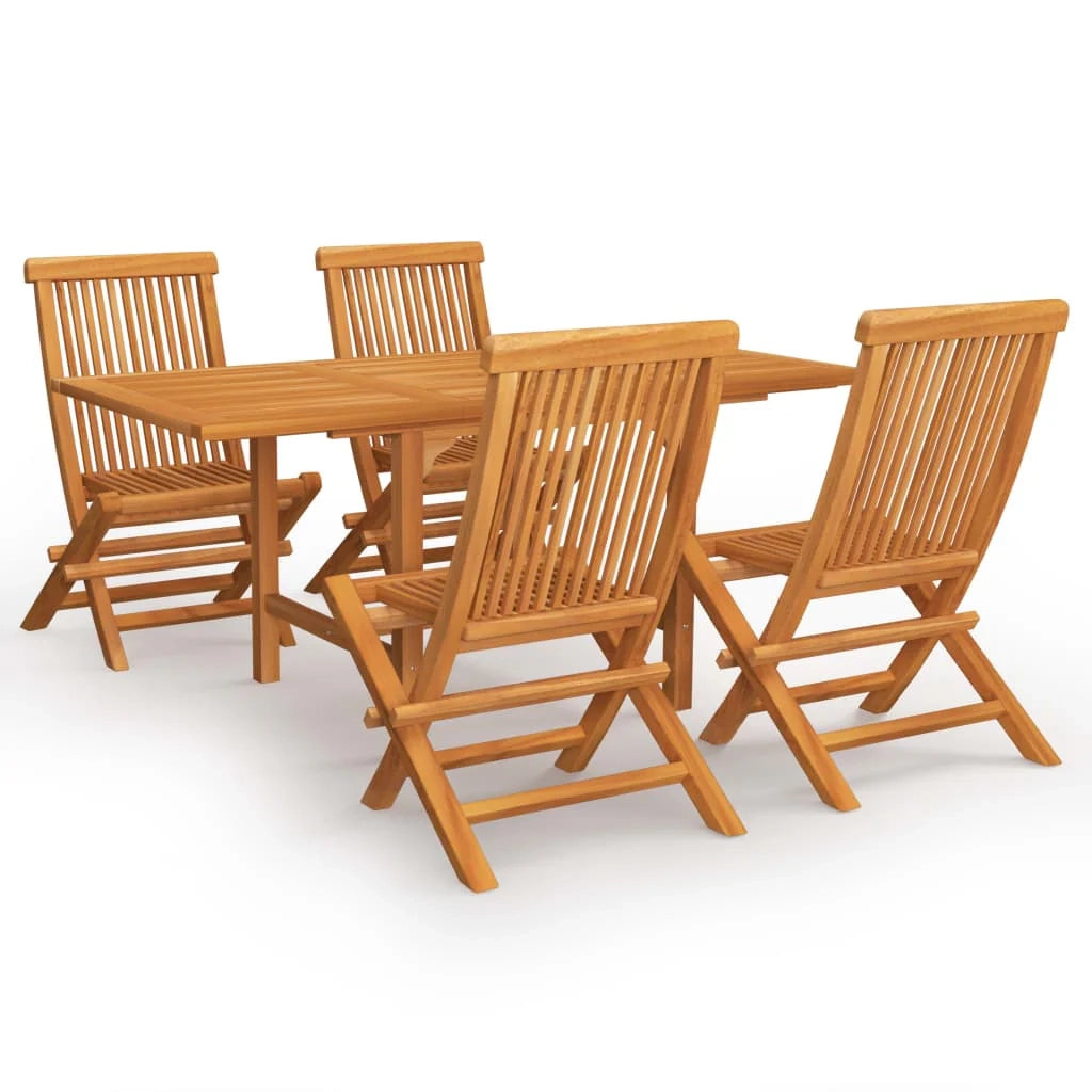 Set di mobili da giardino mobili da esterno 5 pezzi legno massello di teak 02_0016569
