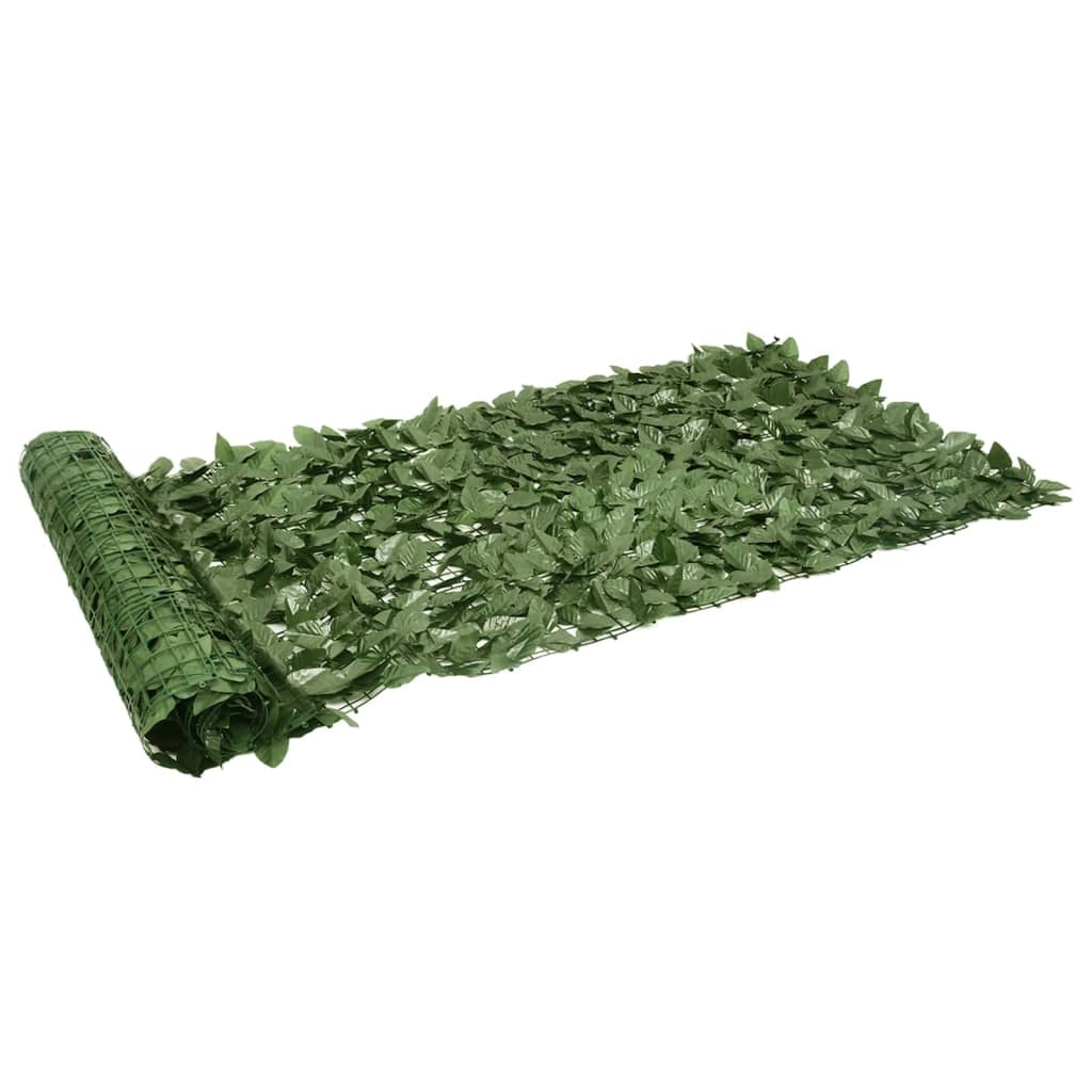 Schermo per balcone schermo per la privacy con foglie 300 x 100 cm verde scuro 02_0010005