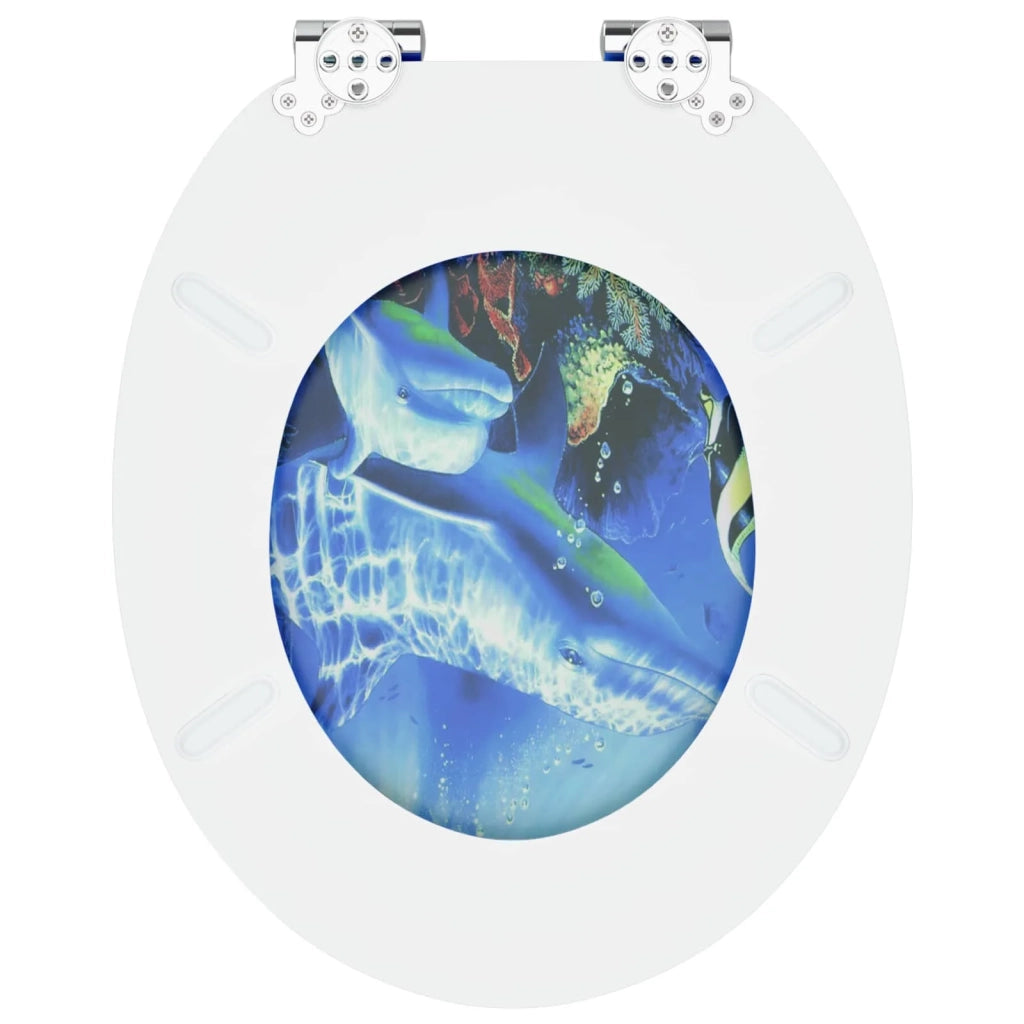 Sedile per toilette con chiusura morbida Blu 44 x 38 cm CFW4983312