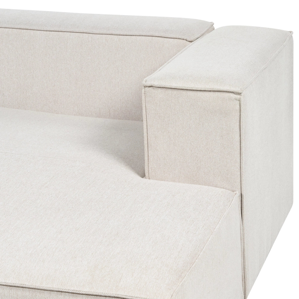 Divano angolare a 3 posti a sinistra in tessuto beige con braccioli imbottiti Stile minimalista