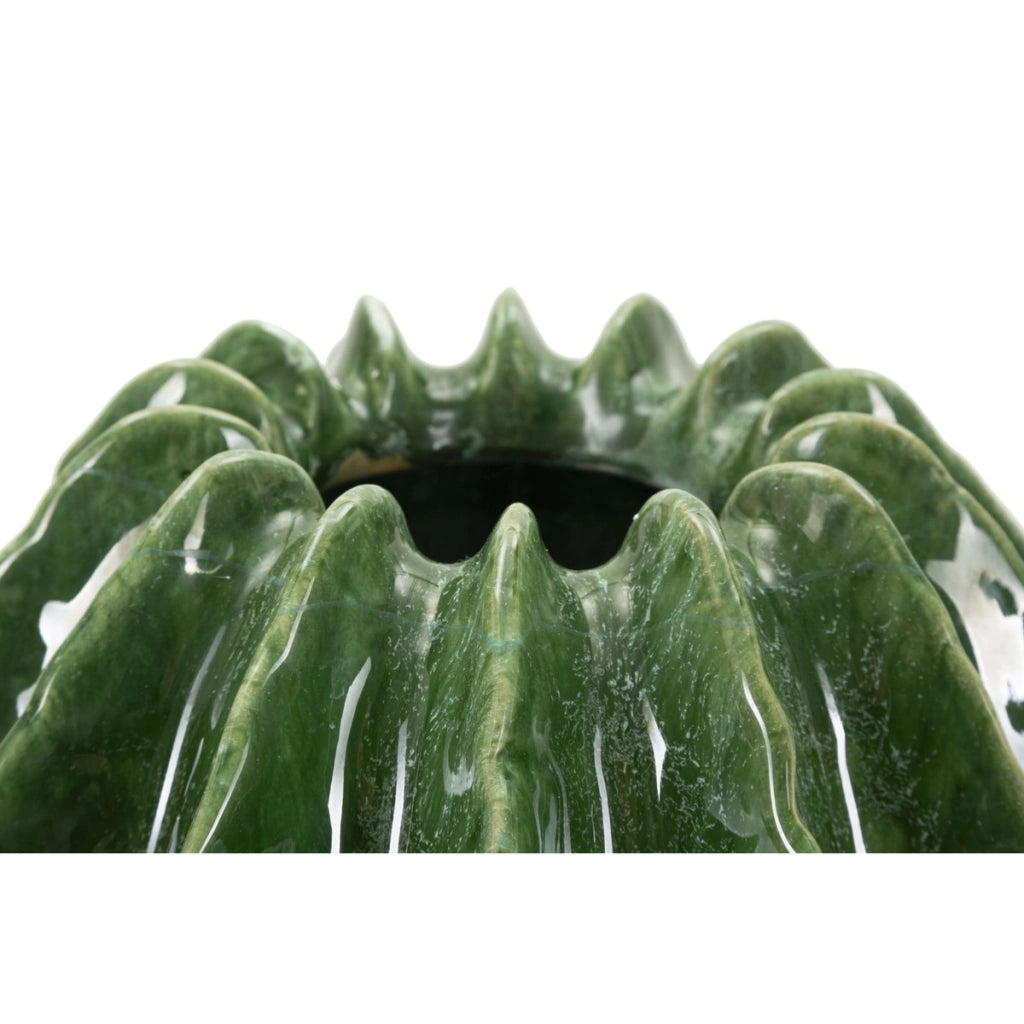 Vaso Decorativo VKH820, Verde, Ceramica, 23,5x23,5x24,5 cm