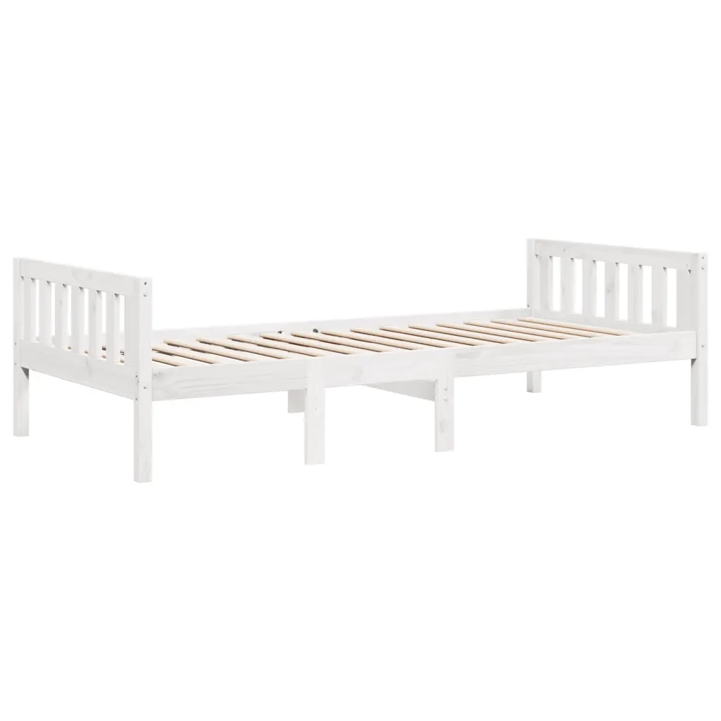Letto per Bambini senza Materasso-Struttura Letto Bianco 80x200cm Massello Pino 186707