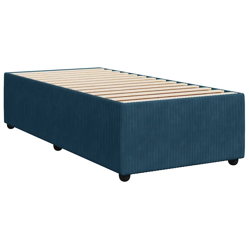 Giroletto a Molle con Materasso Blu Scuro 100x200 cm in Velluto