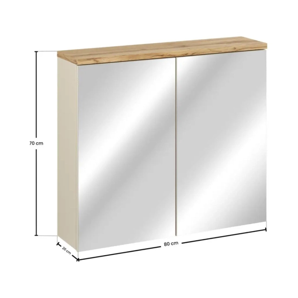 Mobile da arredo ERMANO con porte a specchio - L80 x H70 x P20 - Da appendere
