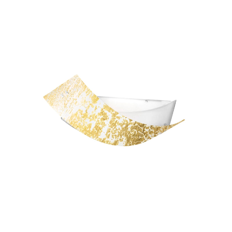Camilla - Lampada da soffitto oro 3XE14 max 3X28W IP20 - Applique da parete moderna con diffusore in vetro argento e montatura bianca 43x30cm