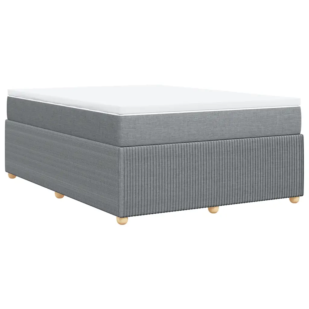 Giroletto a Molle con Materasso Grigio Chiaro 140x190cm Tessuto