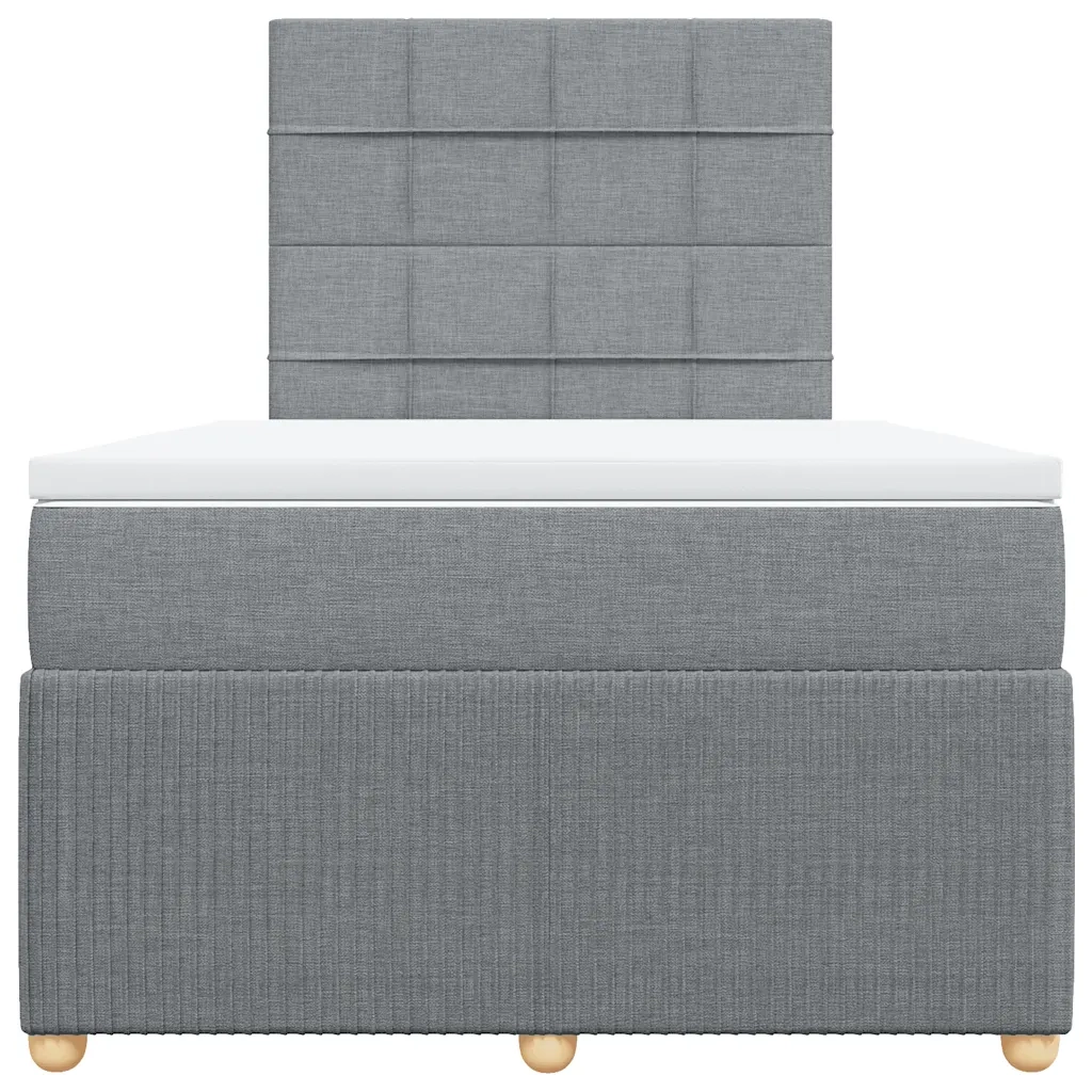 Giroletto a Molle con Materasso Grigio Chiaro 120x200cm Tessuto
