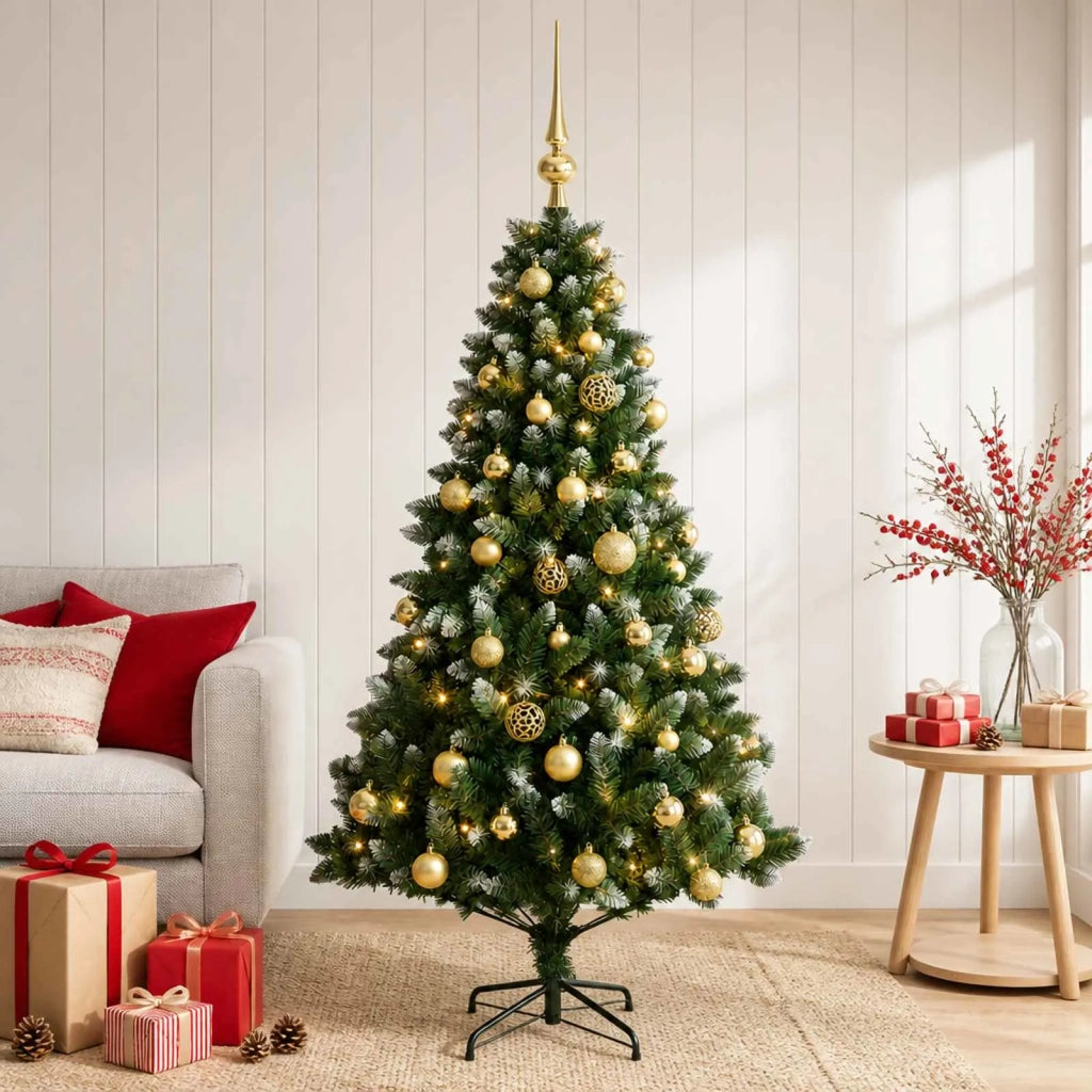 Albero di Natale Artificiale con Palline 150 cm 150 LED 3461346