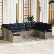 Set di divani con cuscino 7 pcs Grigio polyrattan