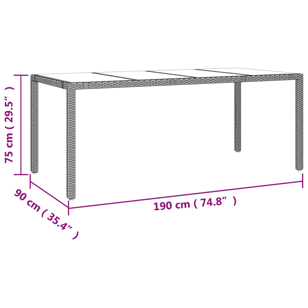 Set da Bistrò da Giardino 9 pz con Cuscini Beige in Polyrattan 3276942