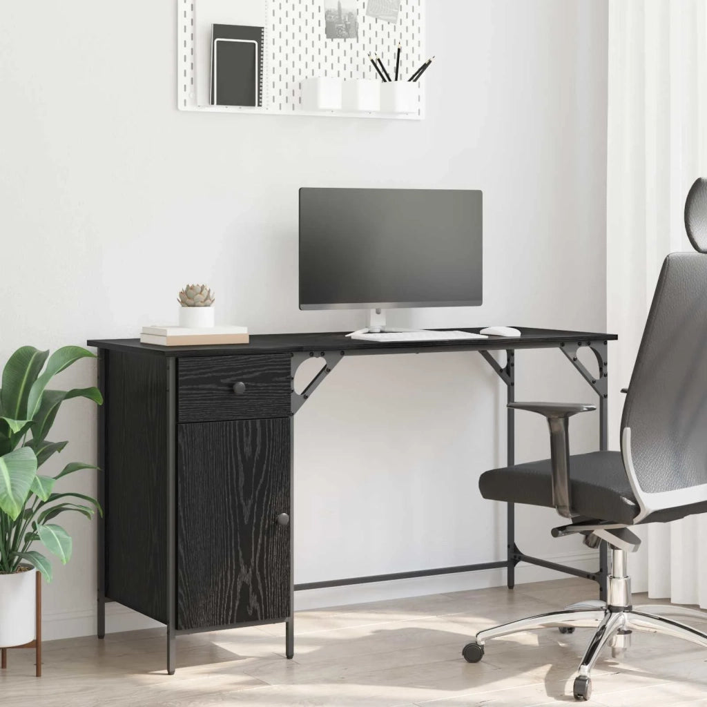 Scrivania per computer Rovere Nero 131 x 48 x 75 cm