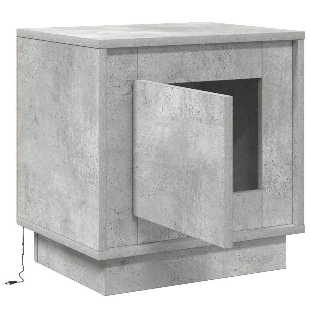 Comodino | Armadio da Notte | Mobiletto da notte Grigio cemento 44 x 34,5 x 45 cm