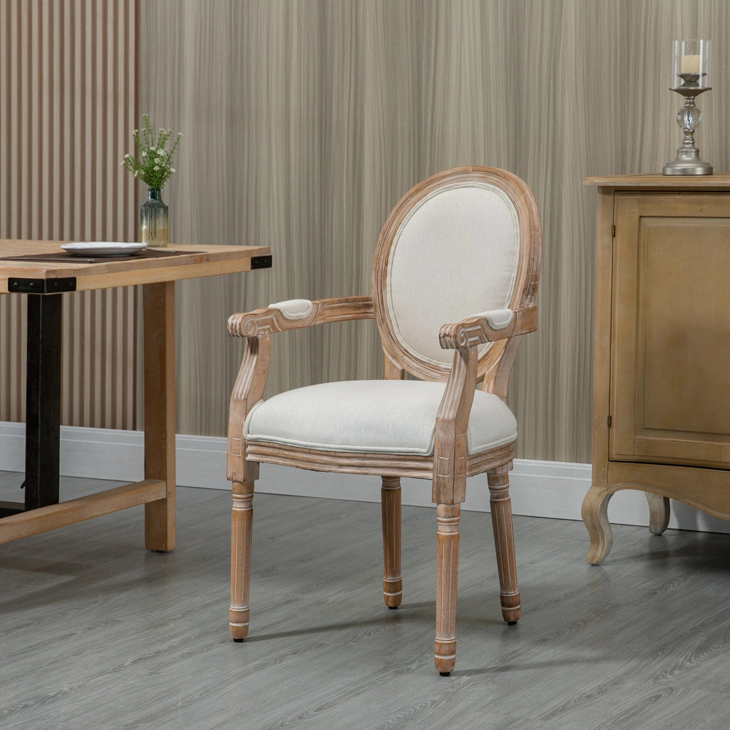Sedia da Salotto Imbottita in Tessuto ¨C zephmum ¨C 56x56x96 Bianco Crema