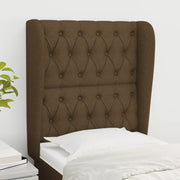 Testiera ad Orecchio-Testata con Orecchie Marrone Scuro 83x23x118/128 cm in Tessuto 734273