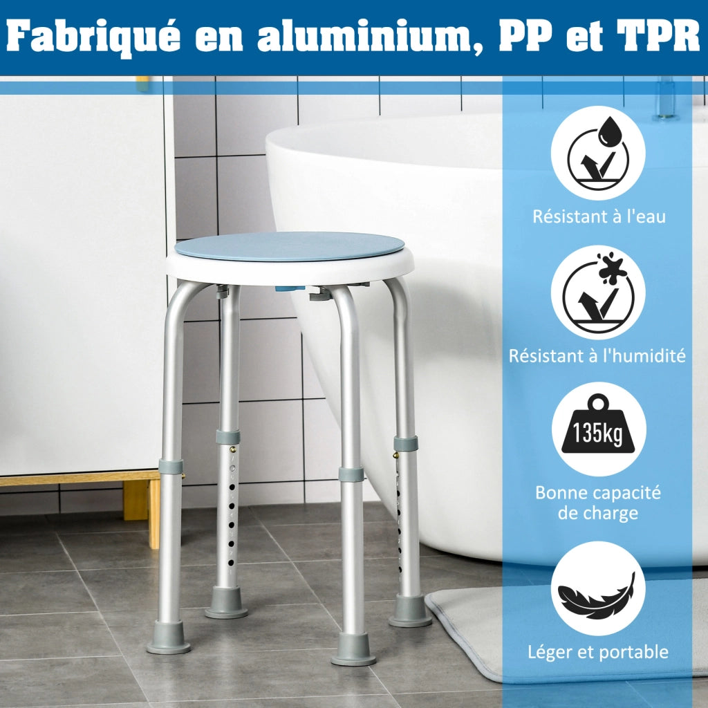 Sgabello da doccia regolabile rotante 360¡ã ¨C zephmum ¨C alluminio