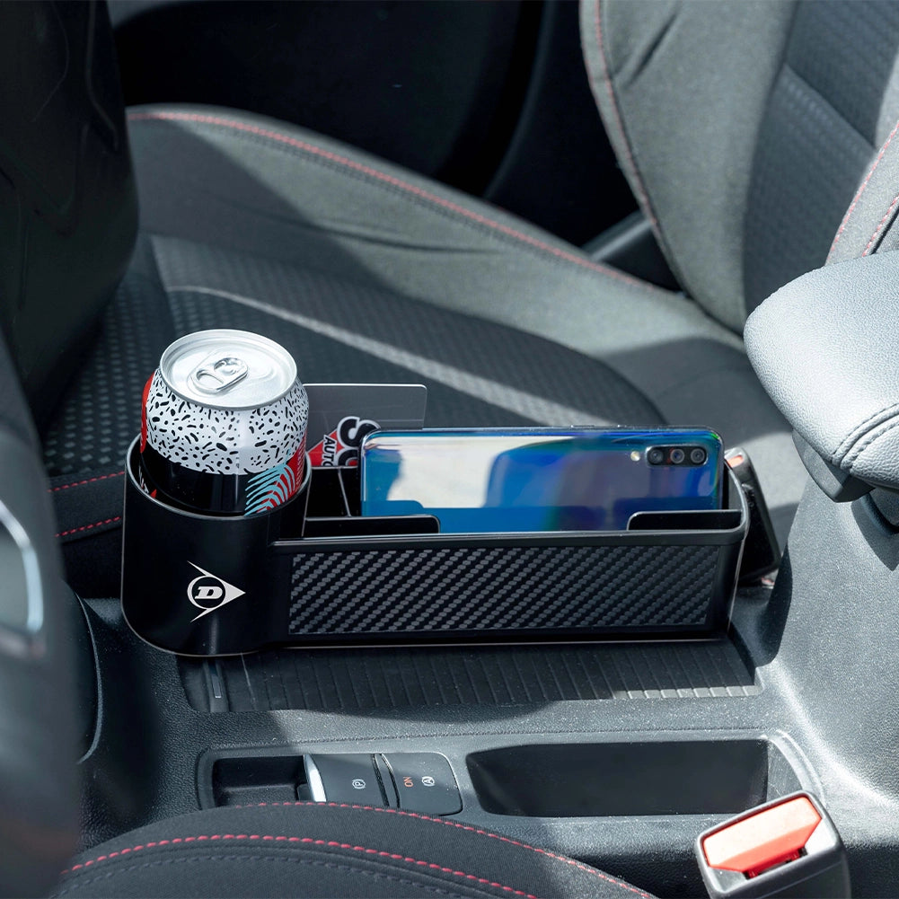 Organizzatore per Auto con Porta Bevande Organizer in Plastica Dura 4 Scomparti