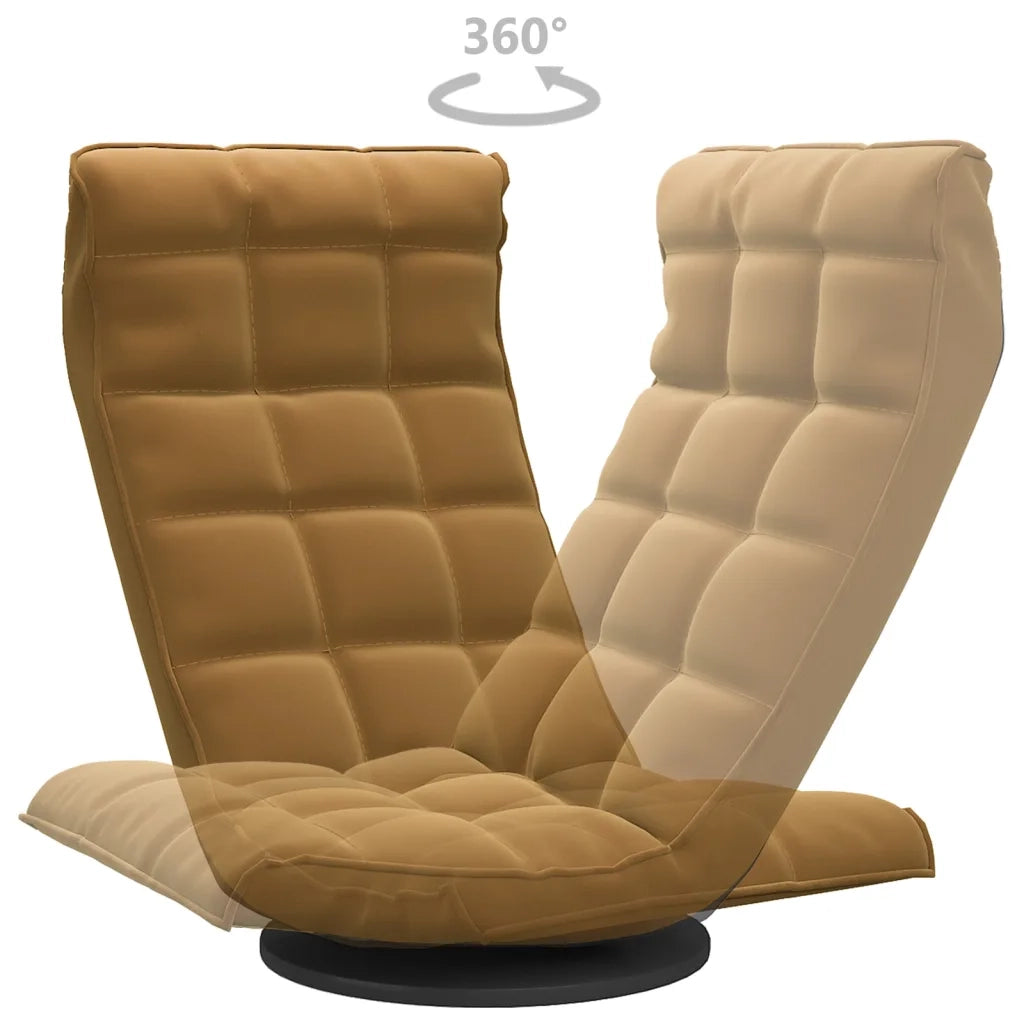 Sedia da Pavimento Girevole Marrone in Velluto CFW9819570