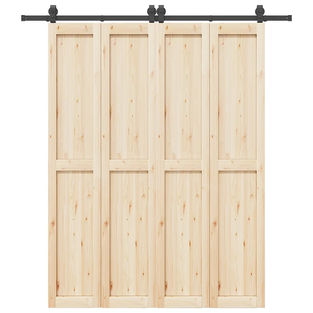 Kit di Binari per Porte Scorrevoli 200 cm Acciaio Nero CFW5440403
