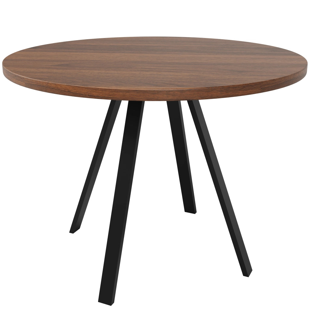 Tavolo da pranzo 80x80x75 cm; robusto e pratico; in MDF e metallo; noce e nero