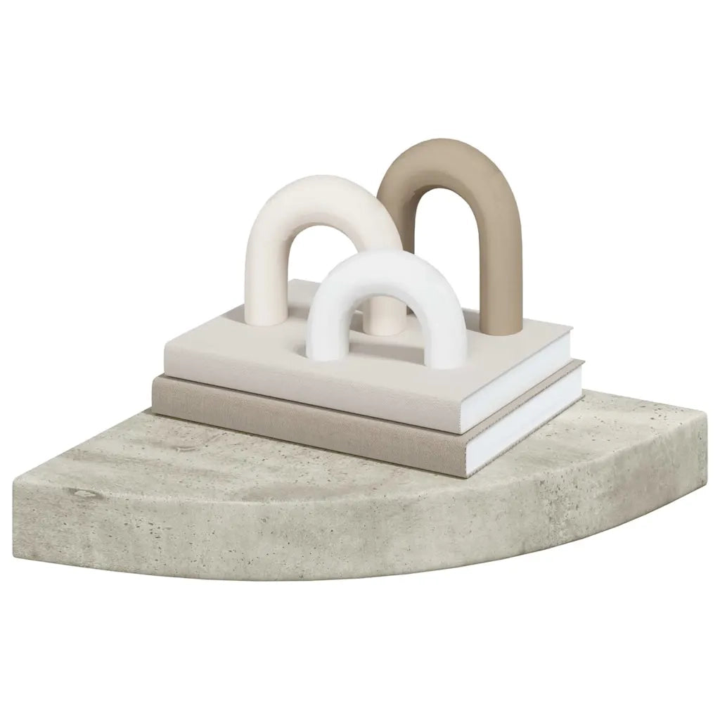 Mensole Angolari 4 pz Grigio Cemento 25x25x3,8 cm in MDF 326635