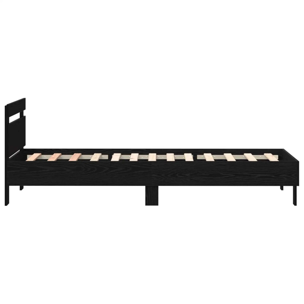Struttura del letto Rovere Nero Legno ingegnerizzato 8008999