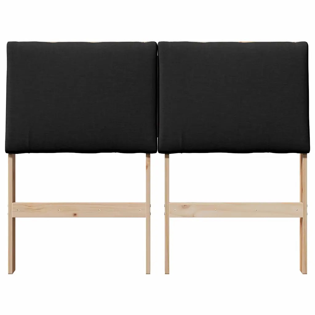 Testiera imbottita Nero 135 cm Pino massello