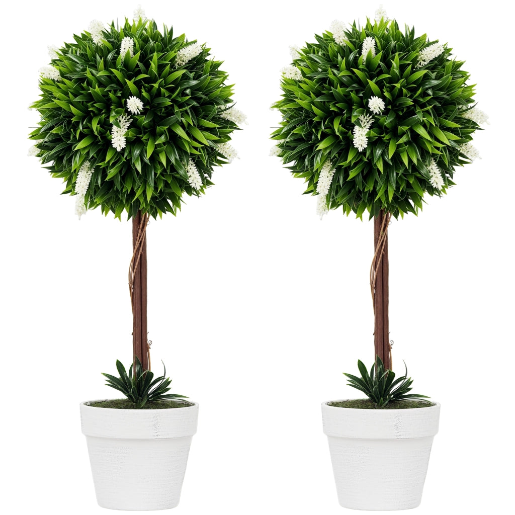Albero Finto Lavanda 2 Pezzi ¨C Zephmum ¨C Bianco 60 cm