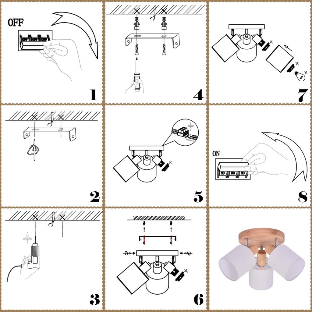 ZMH Faretto da soffitto 3 fiamme rotonde orientabili 350° per cucina soggiorno