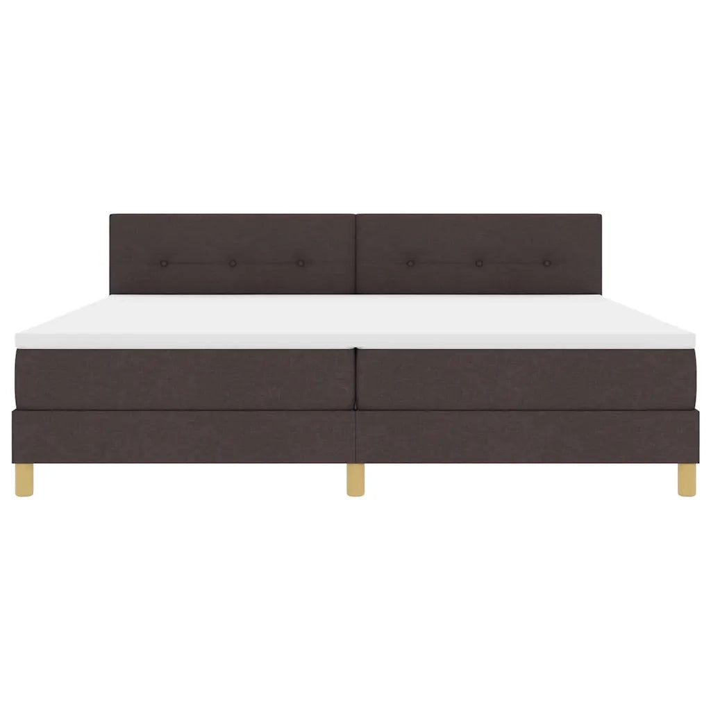 Letto a molle con cuscino Marrone Scuro 200 x 200 cm Tessuto 3338947